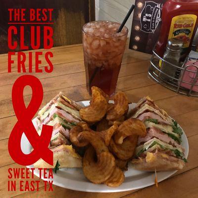 Club sandwich and sidewinder fries