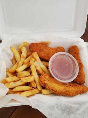 Kids menu chicken tenders