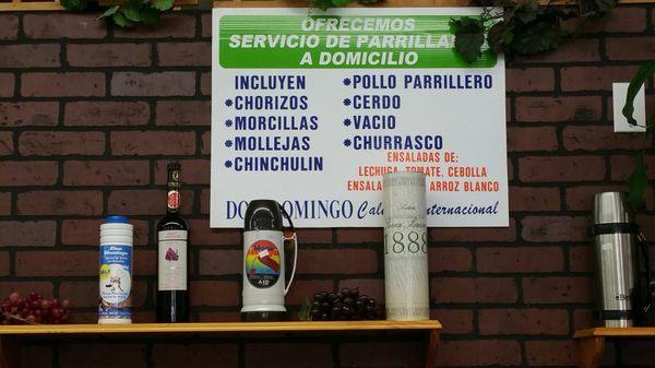 Servicio a domicilio. They take it to your place