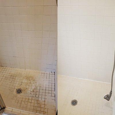 Shower Cleaning Before and After by Citrus Advanced