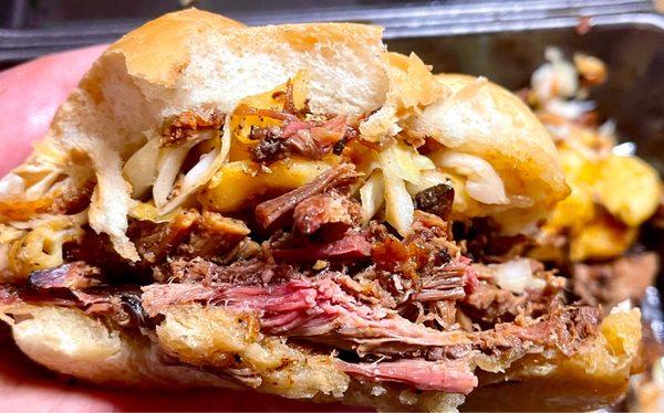 "Pit Bomb" Sandwich with brisket