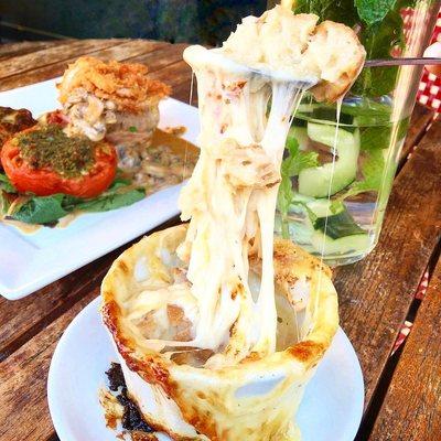 Ultimate cheese pull with our French Onion Soup