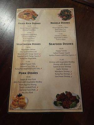 Up to date menu