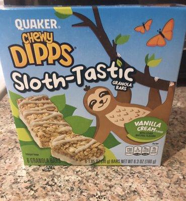 Chewy Dipps Sloth-Tastic Vanilla Cream Granola Bars