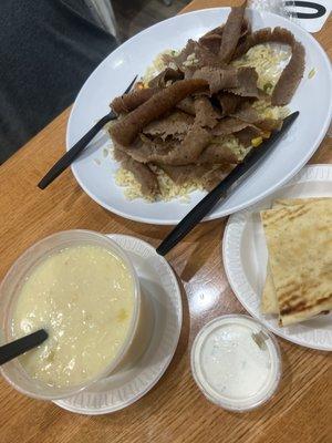 Gyro Meal with Lemon Rice Chicken Soup