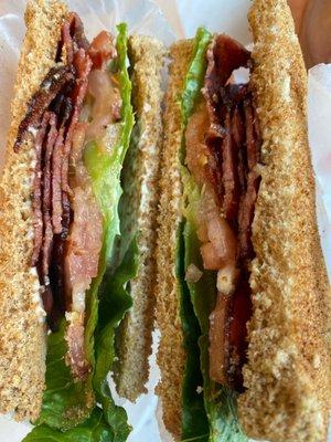 BLT  with Turkey Bacon . Was like $6 and some change. A bit price but it was good.