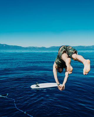 Dive into the refreshing crystal-clear water of lake Tahoe