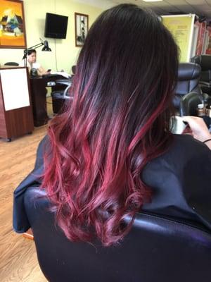 Red ombre