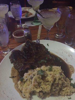 Cowboy ribeye with garlic mashed potatoes