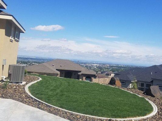 Beautiful lawn to go with the view.