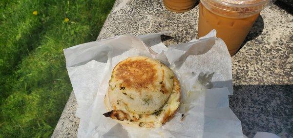 Rosemary egg and cheese muffin! Really tasty!