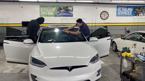 Windshield tint on this Tesla Model X