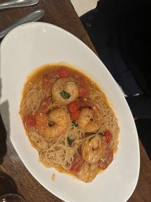 Shrimp over cappalini