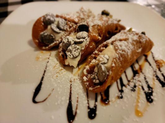 Cannoli - the only bad thing about it,  was figuring out how to break the 3rd one in half to share