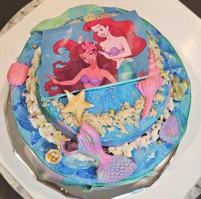 Little Mermaid cake this is a 6 inch & 9 inch cake