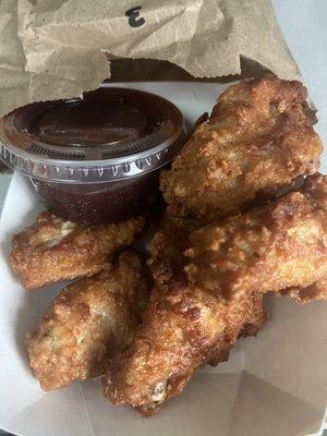 Chicken Wings, bone-in, with side of BBQ sauce