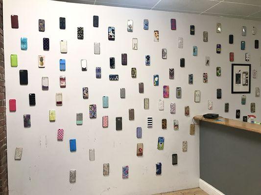 Display of great phone cases collected over time (not for sale)