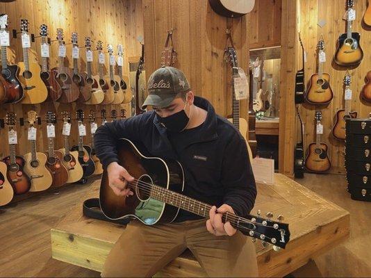 Me in the acoustic room with my my new guitar!!!