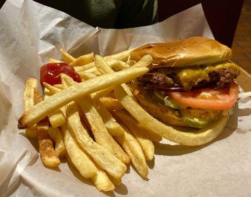 Olde Fashioned Cheeseburger and Fries