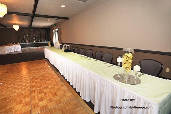 Officers' Ballroom Head table during a wedding reception