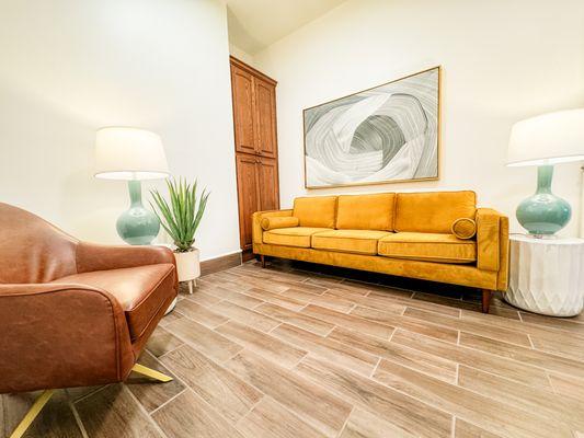 Group and family therapy area for inpatient teens and adolescents in residential treatment crisis facility in Hurricane, Utah.