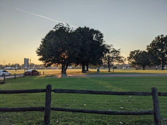 Snow Hinton Park, near sunset