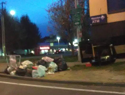 I-205&SE Stark/Wash area. Region 1/dist 2B. ODOT easement trash dumping ground.