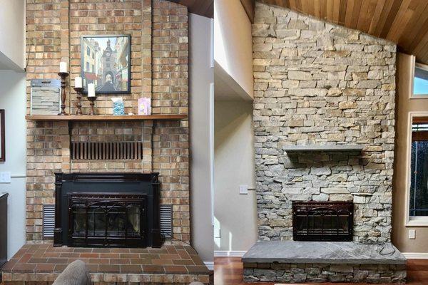 Fireplace Before and After