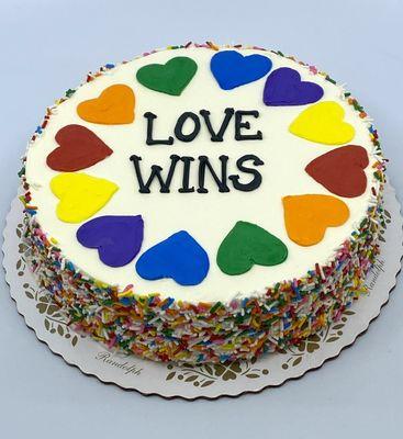 Our pride cakes are coming your way today for the Pride Parade!  There are no boundaries when it comes to love, and our cakes don't have a