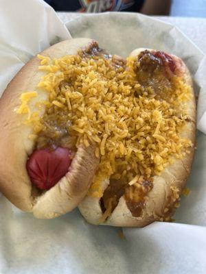 Chili cheese Coney Island with Cheese