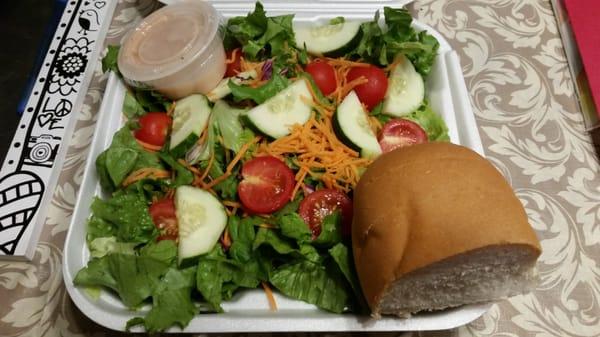 House Salad with bread (to go)