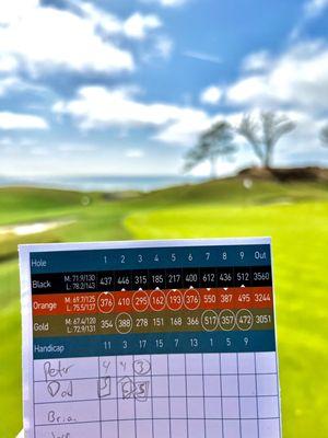 Scorecard at Monarch Beach golf