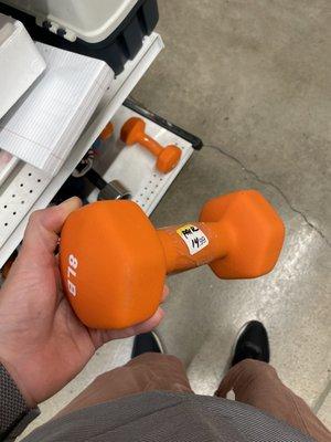 $14.99 for used weights. Or, go to Dick's and get them brand new for $13.99.