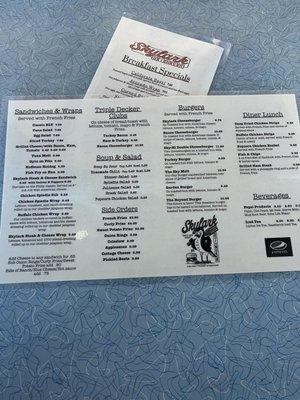 None Breakfast Menu