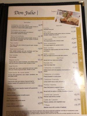 Menu 6/27/20