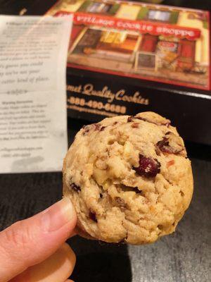 Cranberry Walnut cookie, you get both in every yummy bite.