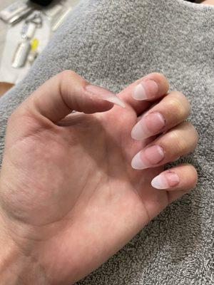 Nail extensions.