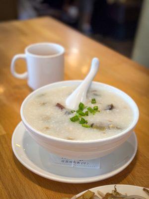 pork and preserved egg congee