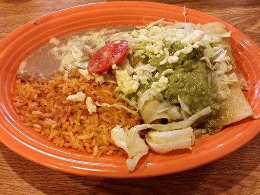 Three Chicken Verde Enchiladas