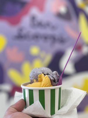 Ube and Mango ice cream