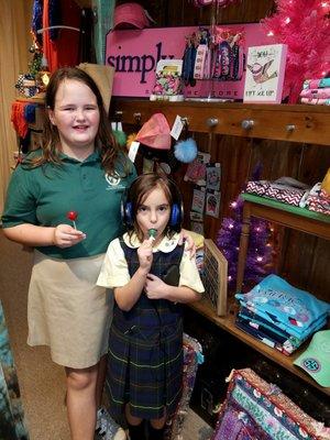 Kate and Rebecca Lewis of Vero Beach, Florida, visiting Amber Louise Boutique in Lake Placid for some Christmas shopping.