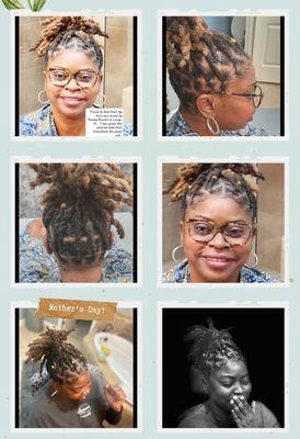 These pics show the rework I had to have done ro correct the bad install by Mattie. Roscoe Braids was able to save my hair from a full chop.