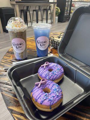 This week they supported Relay For Life so you could get purple donuts, purple lemonade or a purple macchiato