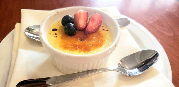 Complimentary creme brulee