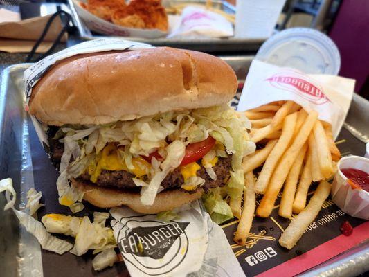 Kingburger and skinny fries.