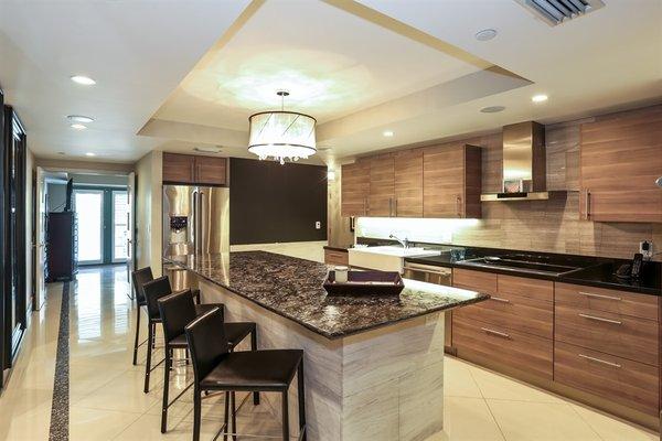 This kitchen is part of a complete condominium remodeling by United Architects in Coral Gables