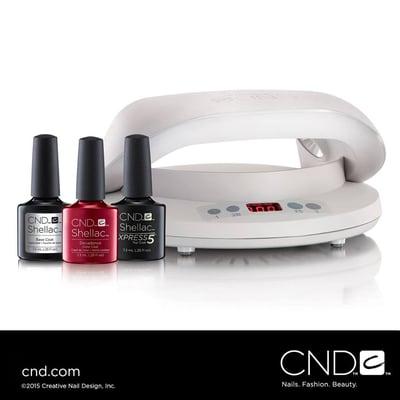 Featuring the new CND SHELLAC Brand XPRESS5 Top Coat and CND LED Lamp to provide 14+ days of crystal shine and no nail damage at Apsara Spa!