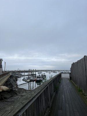 The dock leading to the outside patio