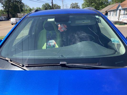 My windshield before I got it repaired