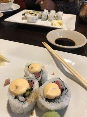 Triple threat sushi roll